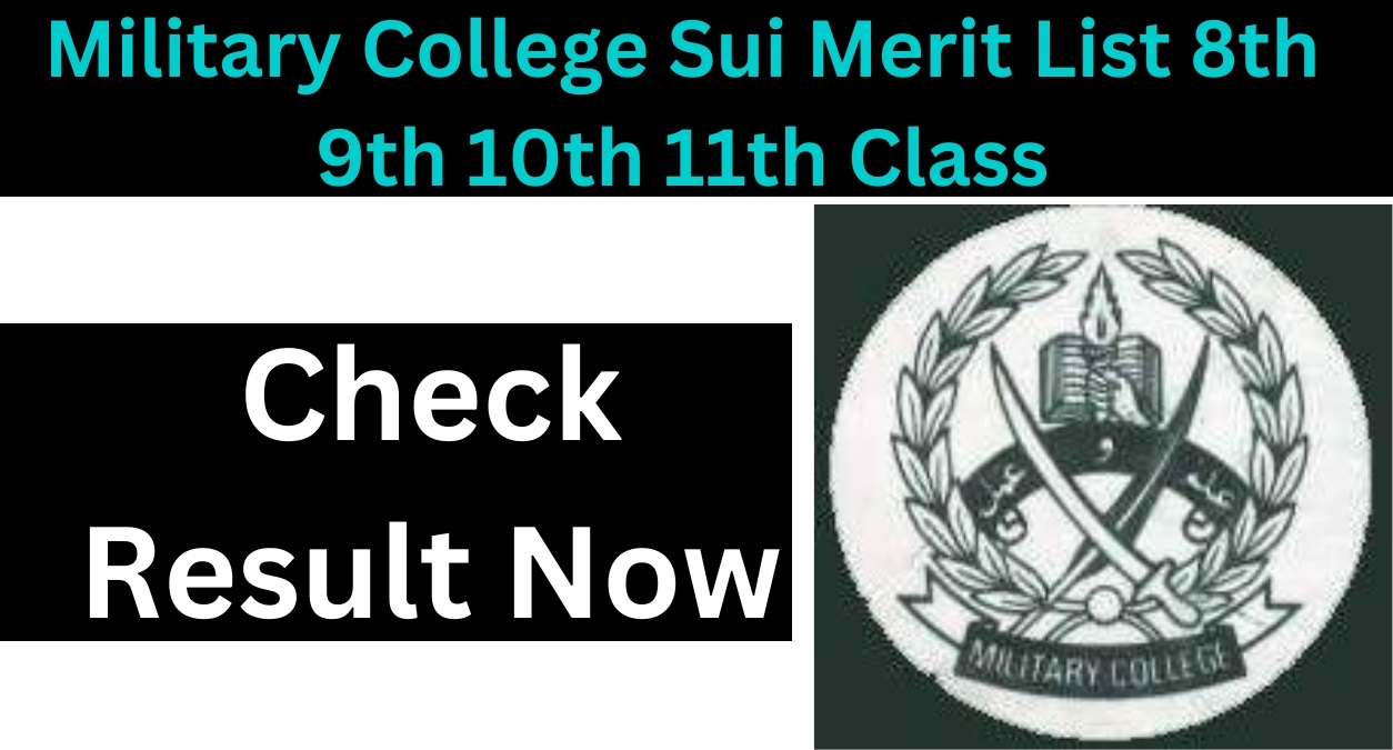 Military College SUI Entry Test Result 2024