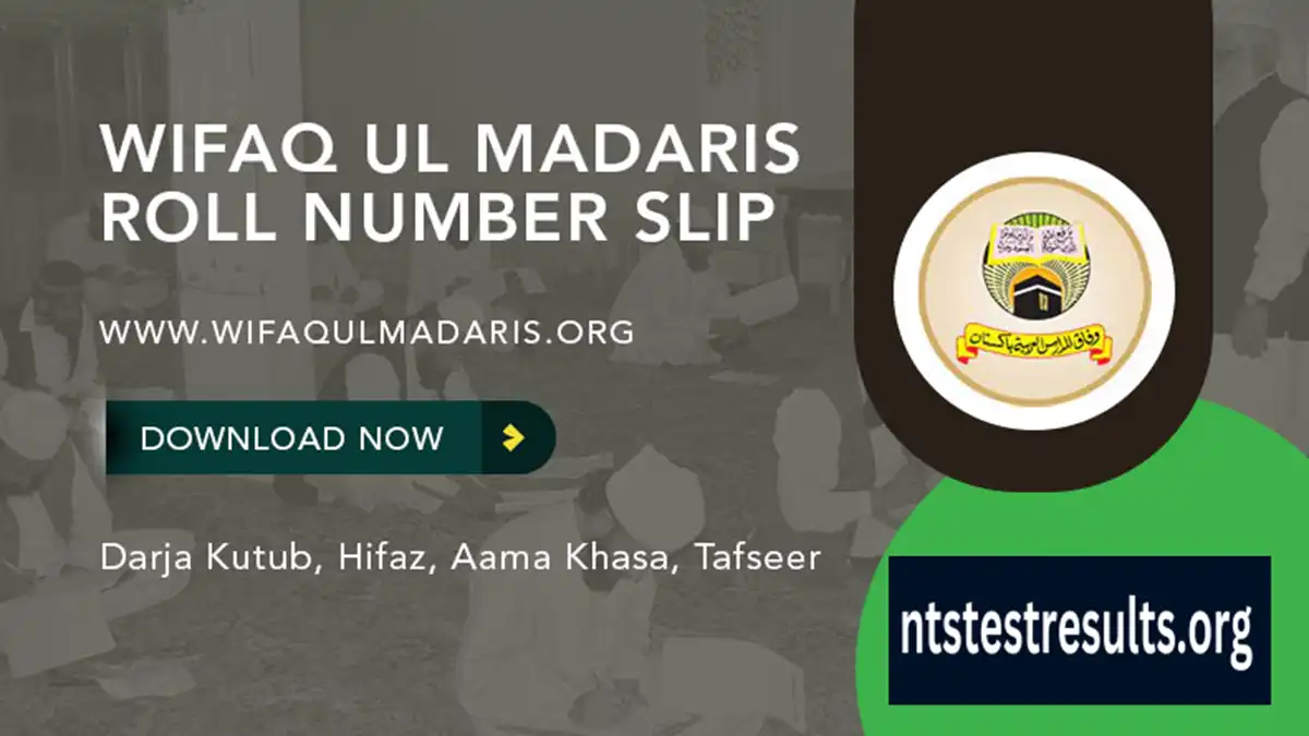 Wifaq ul madaris Roll Number Slip 2024 1445 Hijri Download