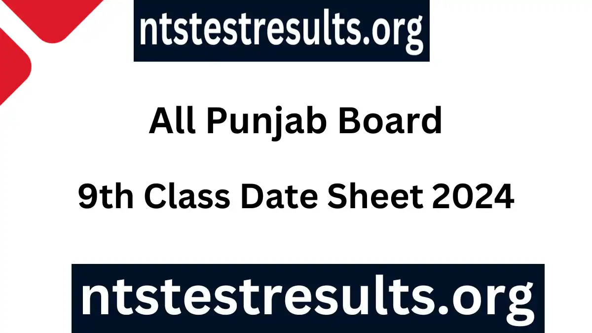 9th Class Date Sheet Punjab Boards 2024 Roll No Slip