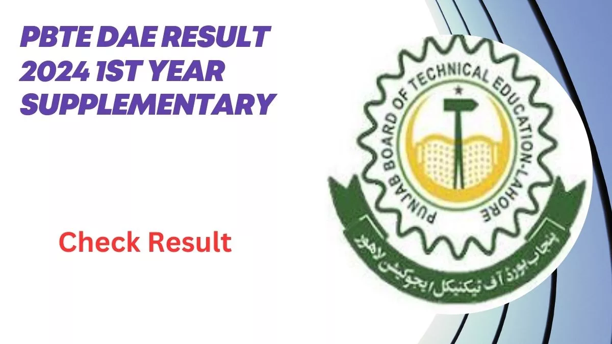PBTE DAE Result 2024 1st Year Supplementary